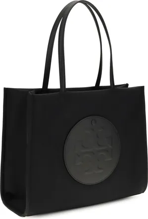Tory Burch Womens Ella Small Tote Black Polyamide Handbags Hand Bags
