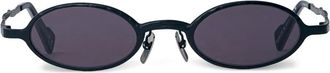 Kuboraum Zonnebril met ovalen metalen montuur - Zwart