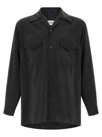 Christophe Lemaire Black Convertible Collar Shirt