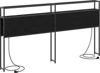 vidaXL Storage Headboard Wall-mounted Black oak 180 cm Engineered wood Vidaxl