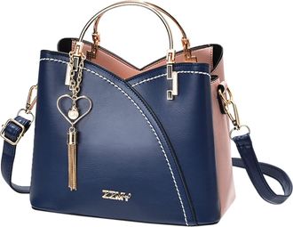 Generic Stylish Large Capacity Womens Messenger Shoulder Bag for Daily Use and Commuting with Durable Material and Modern Design (Blue, One Size)