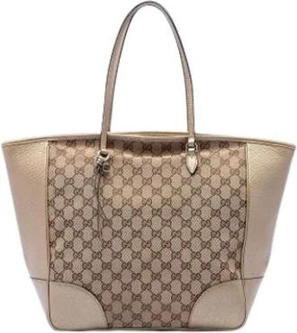 Gucci Pre-owned Bree Tote Bag - Dames - Vintage Shopper - Beige - ONE Size - Leer - Vintage