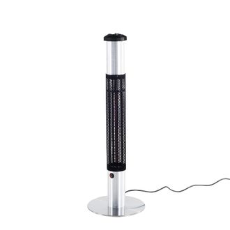 Beliani Beliani - Estufa De Patio De Metal Negro 110 Cm Independiente Con Cenicero Incorporado 1500w Vezuvio
