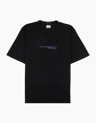 C.P. Company Mens Cp Company Metropolis Mercerized Urban Graphics T Shirt Black 999 - Size: 38