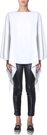 Alberta Ferretti White Solid Boat Neck Top