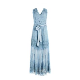 Guess Zijden Hemelse Jurk Gemaakt in Itali&euml; - Dames - Maxi kleedjes - Blauw - M - Kleedjes