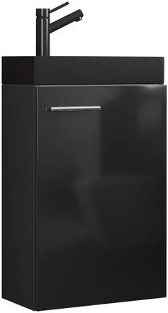 ebuy24 Ebuy24 - Set Vcm De 2 Piezas Lavadero Para Invitados Wc Wc De Ba&ntilde;o Para Invitados Lavabo Muebles De Ba&ntilde;o Juego De Ba&ntilde;o - Slito-bl (negro)