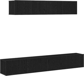 vidaXL Vidaxl - Conjunto De Mueble De Tv 4 Pcs Roble Negro 100 X 30 X 30 Cm