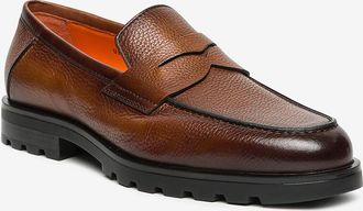 Santoni Mokassins aus gl&auml;nzendem Leder Penny