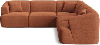 Cosmopolitan Design Sof&aacute; esquinero sim&eacute;trico modular 6 plazas pana terracota