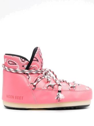 Alanui Pink Lace-up Snow Boots