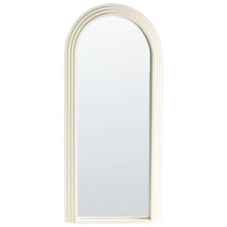 Beliani Beliani - Espejo De Pared 170 X 80 Cm Forma De Arco Marco De Madera Blanco Crema Dijon