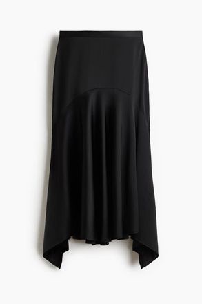 H&M Satin Twill Skirt in Black at Nordstrom, Size 16