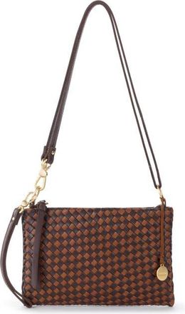 The Sak Vita Hand Woven Leather Crossbody Wristlet in Mahogany Cognac Woven at Nordstrom