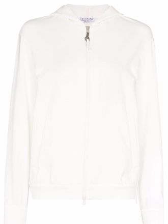 Brunello Cucinelli Hoodie met rits - Wit