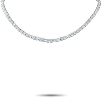 Luxury Bazaar Platinum 29.80 ct Diamond Tennis Necklace MF20-052126