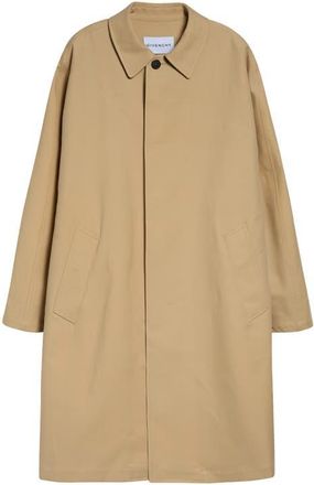 Givenchy Cotton Double Face Car Coat with Leather Trim in Beige at Nordstrom, Size 50