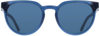 Ferragamo 53mm Round Sunglasses in Transparent Blue at Nordstrom