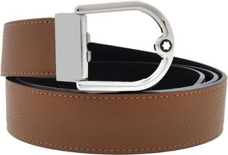 Montblanc Montblanc Horseshoe Buckle Grainy 35mm Reversible Leather Belt