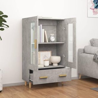 Berkfield Home Highboard Concrete Grey 70x31x115 cm Engineered Wood | Size: 70 x 31 x 115 cm
