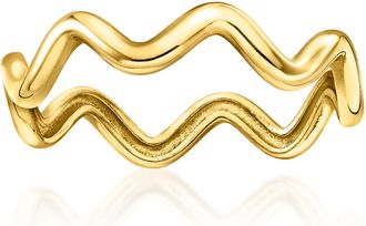 RS Pure by Ross-Simons Italian 14kt Yellow Gold Zigzag Ring