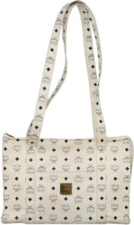 MCM Tweedehands leren schoudertassen - Dames - Vintage Schoudertas - Wit - ONE Size - Leer - Vintage