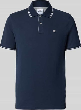 Champion Slim Fit Poloshirt mit Label-Stitching in Marine, Gr&ouml;&szlig;e XXL