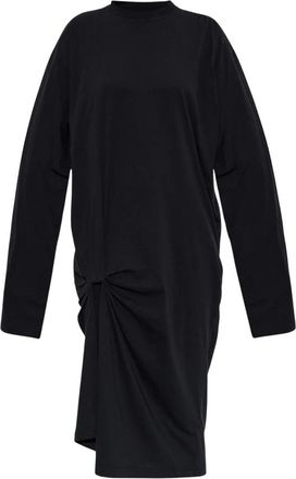 Balenciaga Jurk met lange mouwen - Dames - Casual kleedjes - Zwart - S - Katoen - Kleedjes