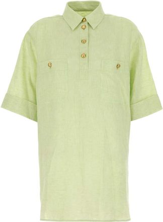 Valentino Garavani Womens Pastel Green Linen Blouse - Light Grey - Size EU 36 (Womens)