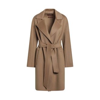 Max Mara Belted Coats, female, Brown, Size: XS Tenore Coat