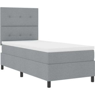 vidaXL Vidaxl - Cama Tipo Box Spring Con Colch&oacute;n Gris Claro 80 X 200 Cm Tela