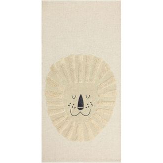 Beliani Beliani - Kids Rug Cotton Animal Lion Motif Print 80 x 150 cm Handwoven Beige Balari