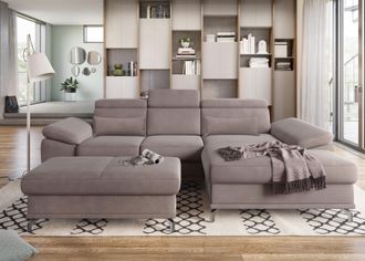 Sit&more Ecksofa &raquo;Cabrio L-Form, B: 295 cm, mit Sitztiefen-, Arm- & Kopfteilverstellung&laquo; 2 Nierenkissen, Federkern, optional Bettfunktion und Stauraum