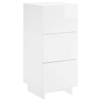 vidaXL Aparador Blanco Brillante 33,5 X 34,5 X 75 Cm Vidaxl