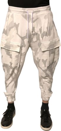 Dolce & Gabbana Mens Camouflage Cotton Joggers White