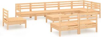 vidaXL Juego De Muebles De Jard&iacute;n 10 Piezas Madera Maciza De Pino Vidaxl