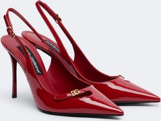 Dolce & Gabbana DG patent leather slingback pumps