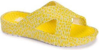 Muk Luks Spa Day Sandal in Lemon Floral at Nordstrom, Size X-Large