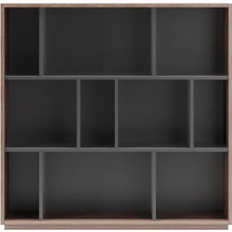 HERDASA Estanter&iacute;a Librer&iacute;a, Colecci&oacute;n Nack, Con 3 Niveles De Altura En Melamina Color Nogal-grafito