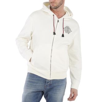 Roberto Cavalli White Cotton Lucky Symbols Zip Hoodie, Size X-Small