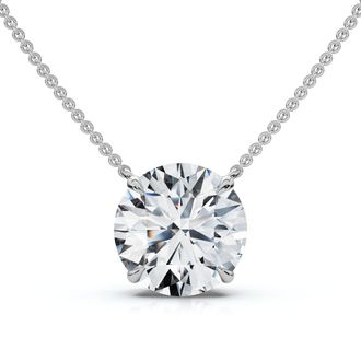 Pompeii3 Certified 2Ct Diamond Solitaire Pendant 14k Gold 18 Necklace Lab Grown