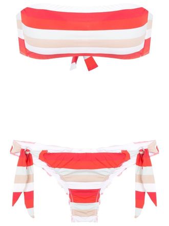 Amir Slama Set bikini a righe - Rosso