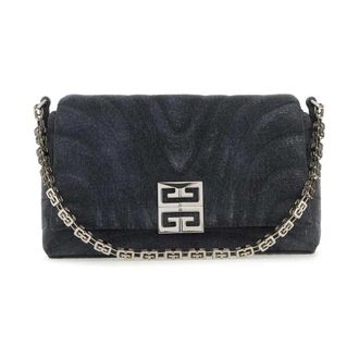 Givenchy Shoulder Bags, female, Black, Size: ONE SIZE G-Chain Denim Shoulder Bag