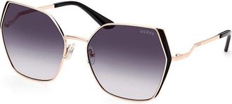 Guess Gouden Glans Gradient Zonnebril - Dames - Zonnebrillen - Geel - 61 MM - Accessoires