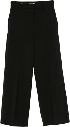 Max Mara Broeken, Dames, Zwart, L, Wol, Visivo Wijde Broek