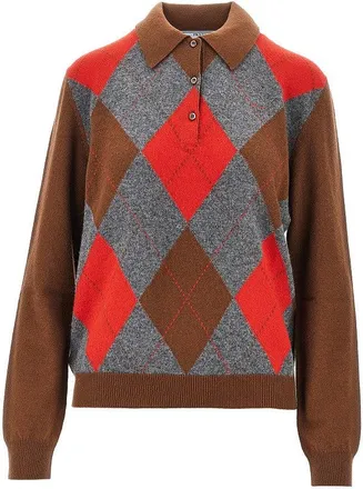 Prada Cashmere lozenge polo sweater Woman 38