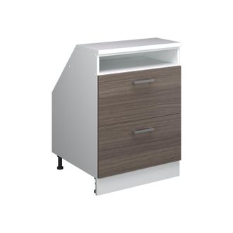 Vicco Armario De Cocina Para Techo Inclinado R-line, Gris Noble, 60 Cm Con 2 Cajones, Carcasa 60 Cm De Profundidad, Vicco