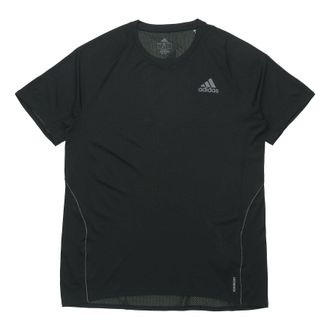 adidas Adi Runner Tee Running Sports Short Sleeve Black FM7637