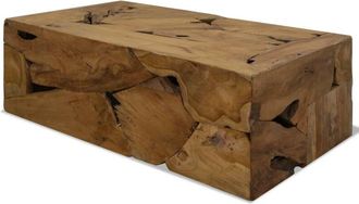 vidaXL Tavolino da Caffè in Autentico Legno di Teak 90x50x30cm Marrone - Vidaxl