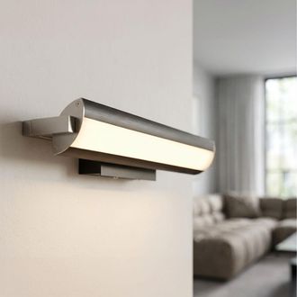 Fischer Lampada Da Parete Led A Specchio Lampada Da Parete Per Soggiorno Cct Dimmer Regolabile, Metallo, 14w 1600lm, Lxlxh 46x12x8 Cm